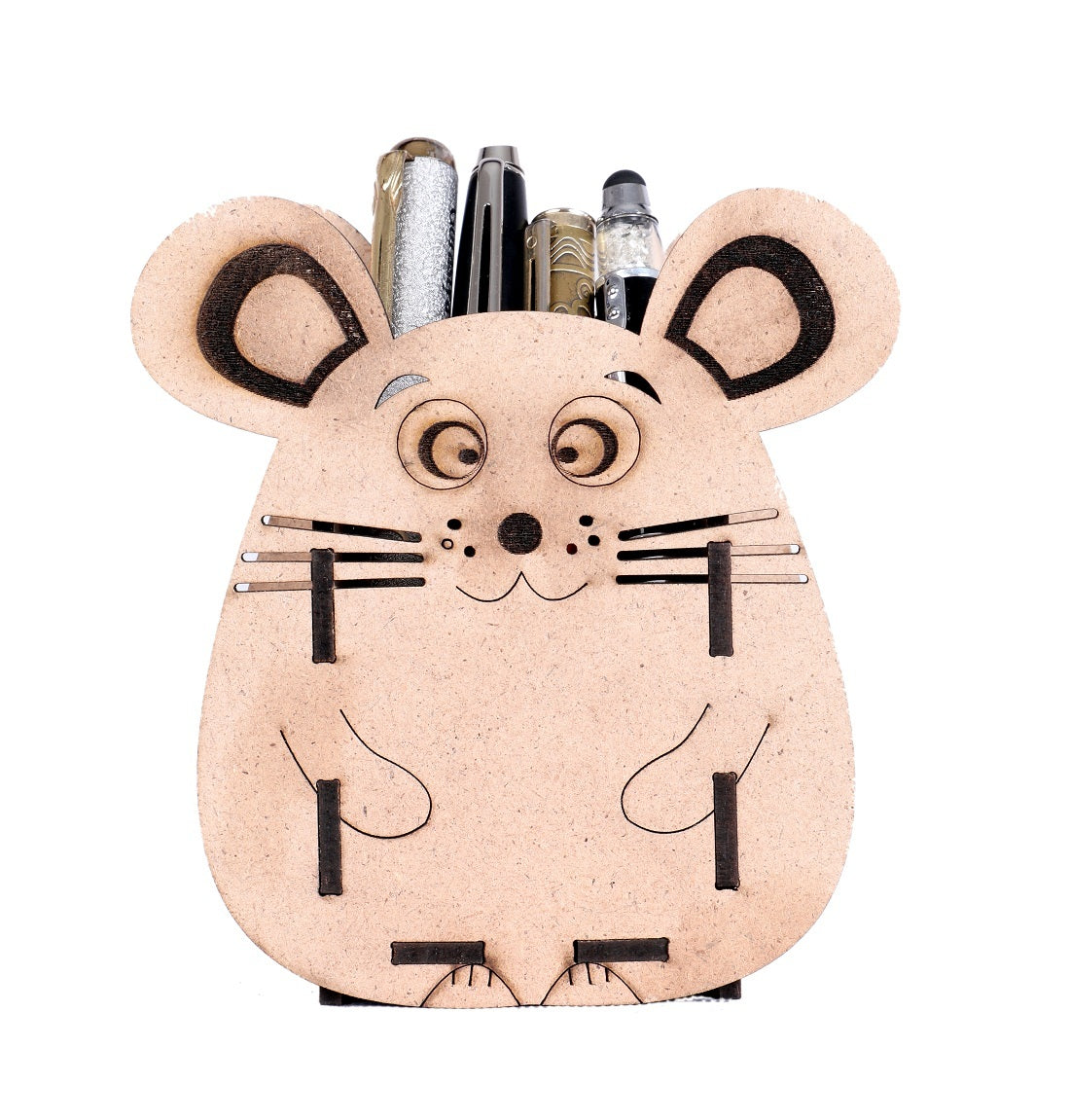 Wooden Mouse Shape Pen Stand